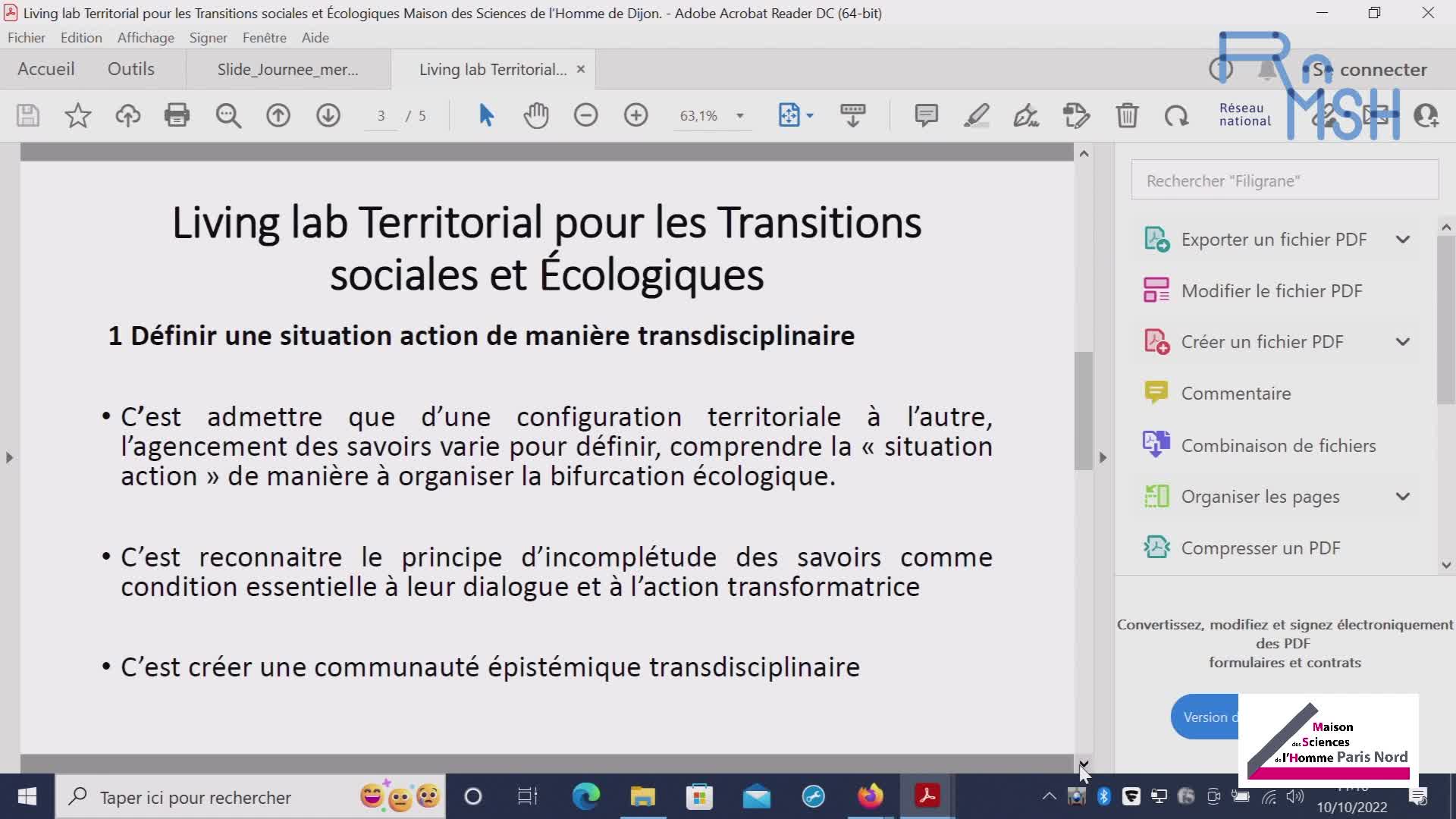 Dany Lapostolle - Living Lab territorial pour la transition écologique - MSH Dijon