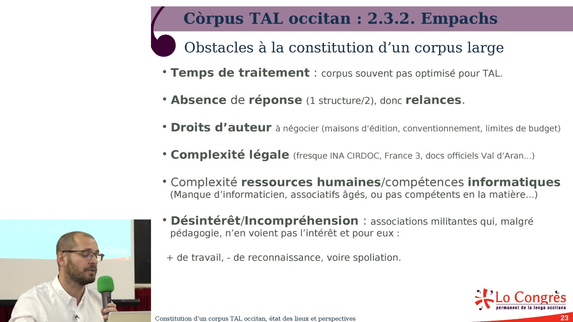 Constitution d’un corpus TAL occitan : états des lieux et perspectives