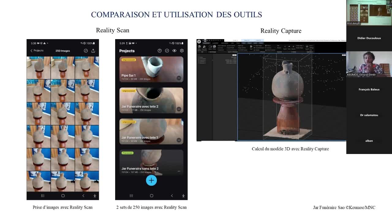  La conservation numérique simplifiée pour les chercheurs en afrique : le cas du cameroun et la photogrammétrie avec des outils tels que realityscan, realitycapture, kiri engine, blender et altag3d 