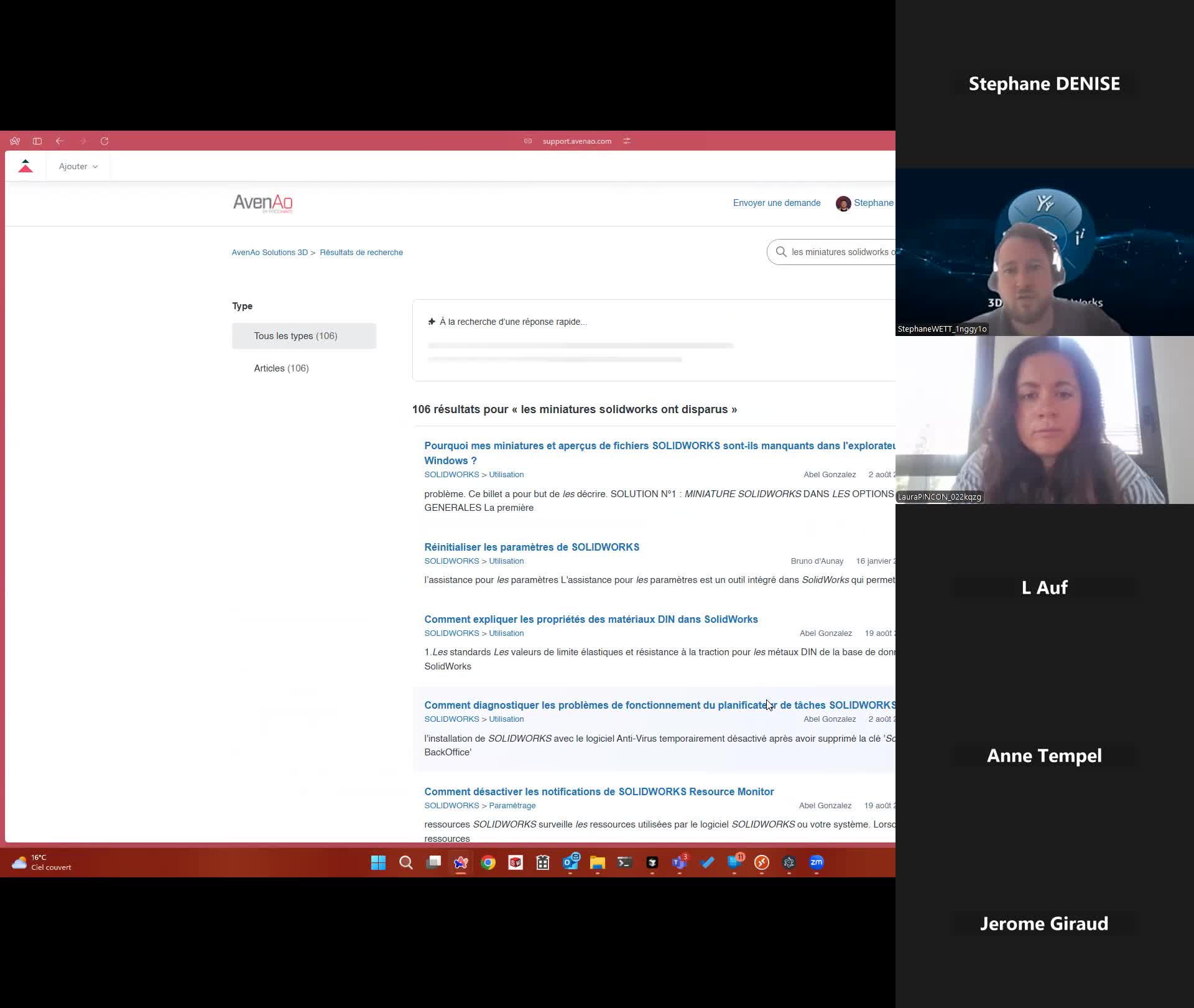 Présentation de la plateforme d’assistance au logiciel SOLIDWORKS, "ZENDESK" d'AvenAo