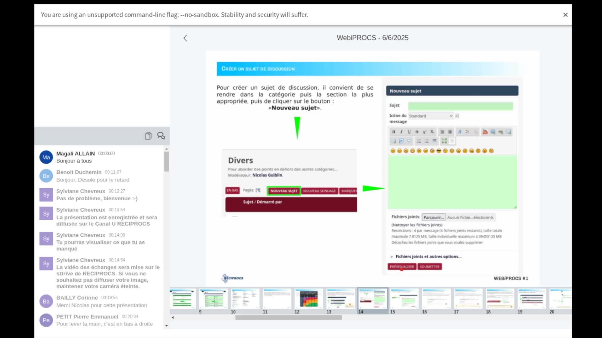 WebiPROCS n°1 - Utilisation du forum de discussion