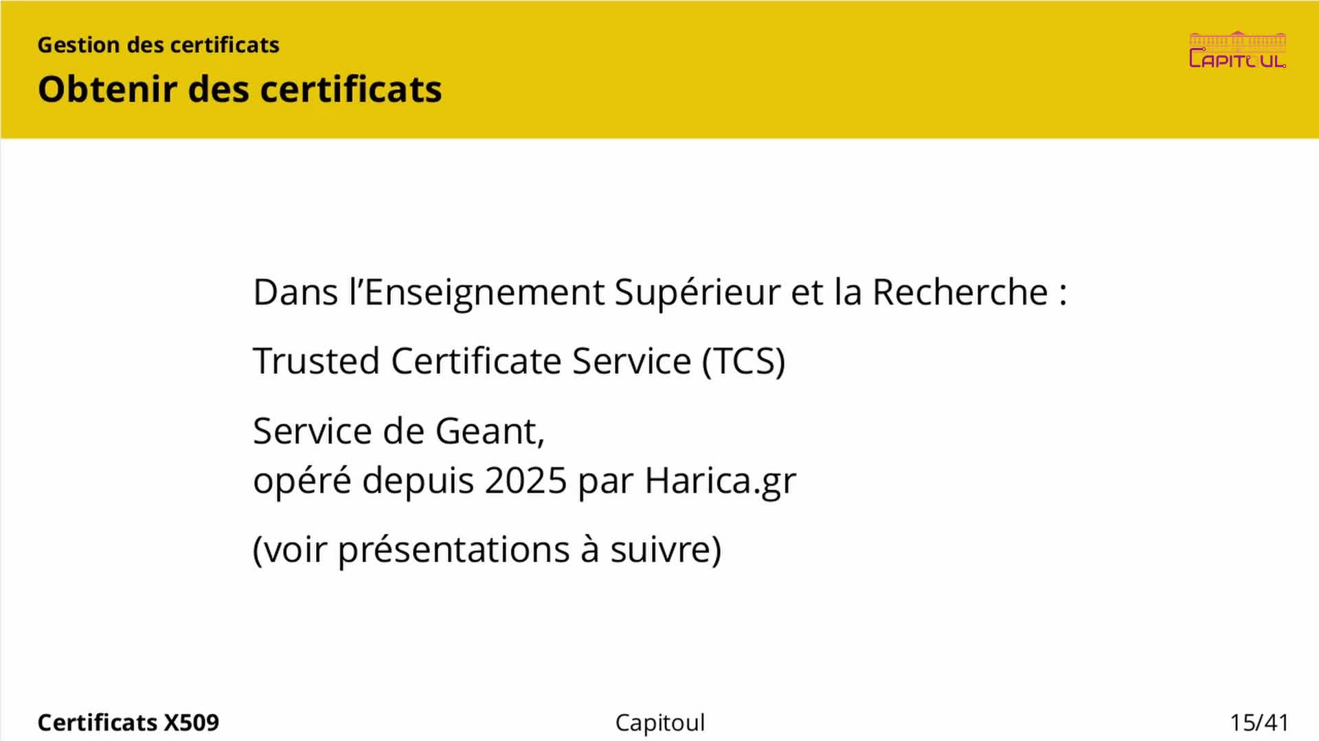 Certificats - Présentation générale