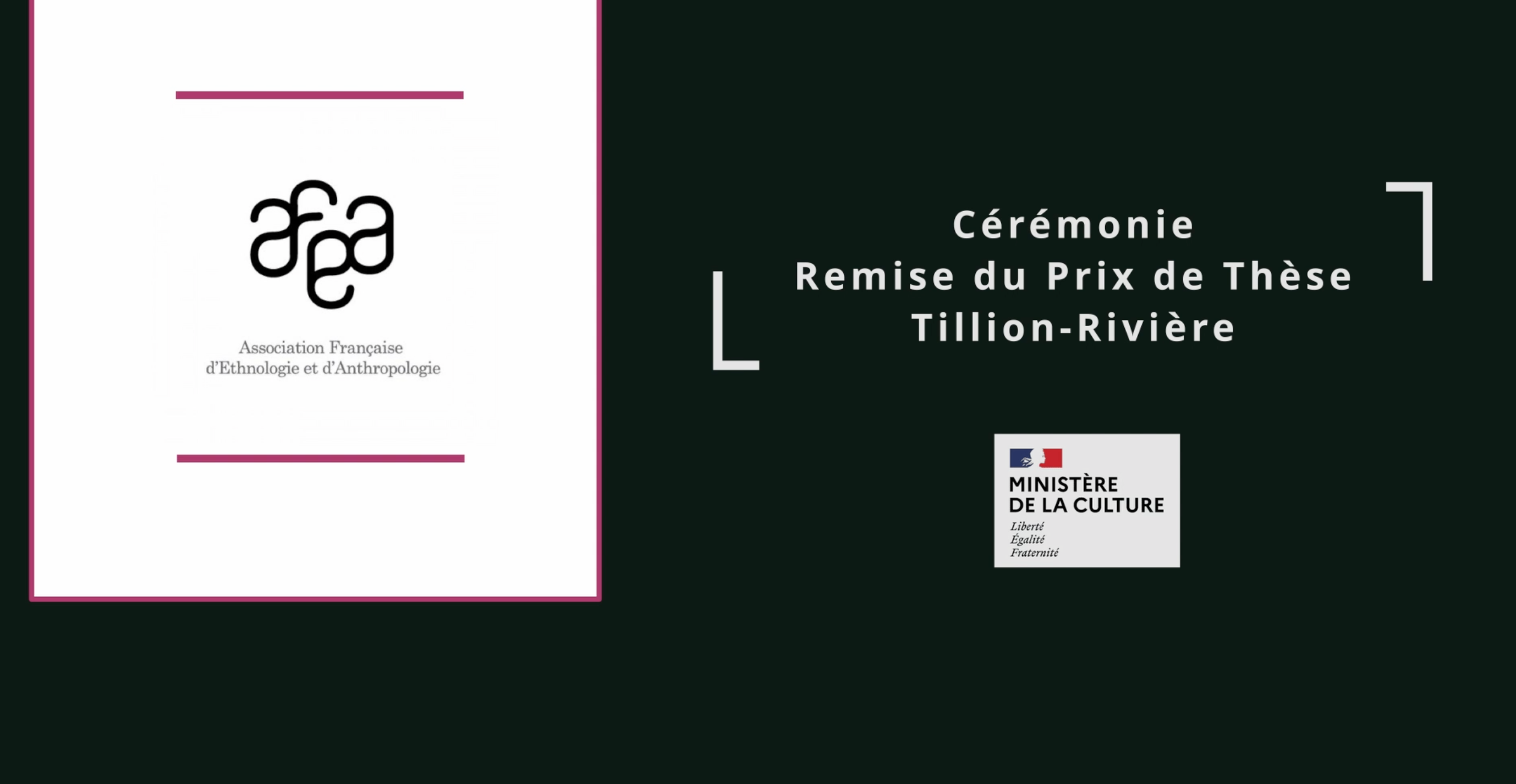 Cérémonie de remise du Prix de Thèse Tillion-Rivière - Edition 2021