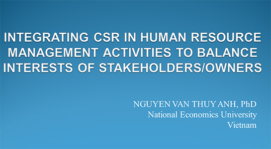 Integrating Corporate Social Responsibility in Human Resources Management activities to balance interest of stakeholders