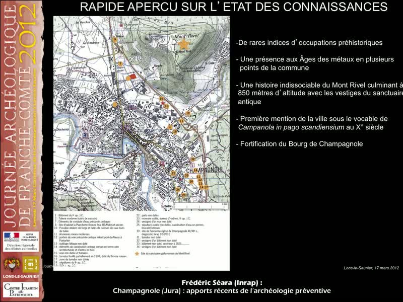 Champagnole (Jura) : apports récents de l’archéologie préventive. Frédéric Séara (Inrap)