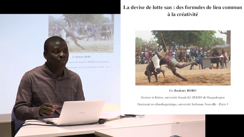 Boukary Boro (Université Joseph Ki-Zerbo de ouagadougou - Université Paris 3 - Sorbonne Nouvelle):  "La devise de lutte san : des formules de lieu commun à la créativité"