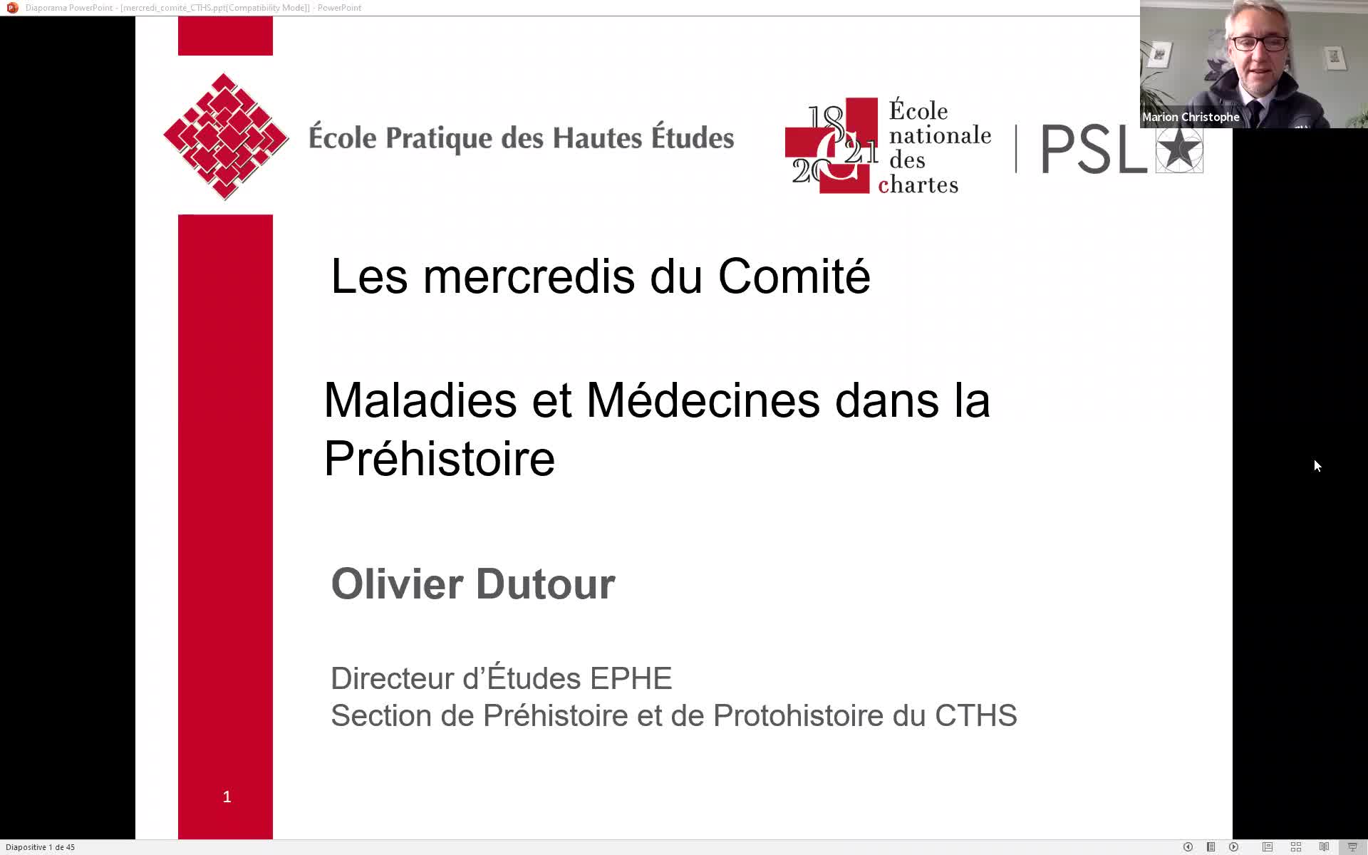 « Maladies et médecines dans la Préhistoire » Olivier DUTOUR