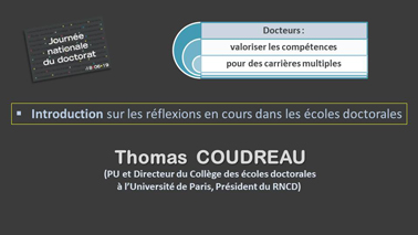 JOURNEE NATIONALE DU DOCTORAT 2019 : Introduction de Thomas COUDREAU