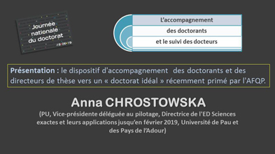 JOURNEE NATIONALE DU DOCTORAT 2019 :  présentation d'Anna CHROSTOWSKA