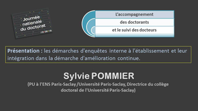 JOURNEE NATIONALE DU DOCTORAT 2019 : présentation de Sylvie POMMIER