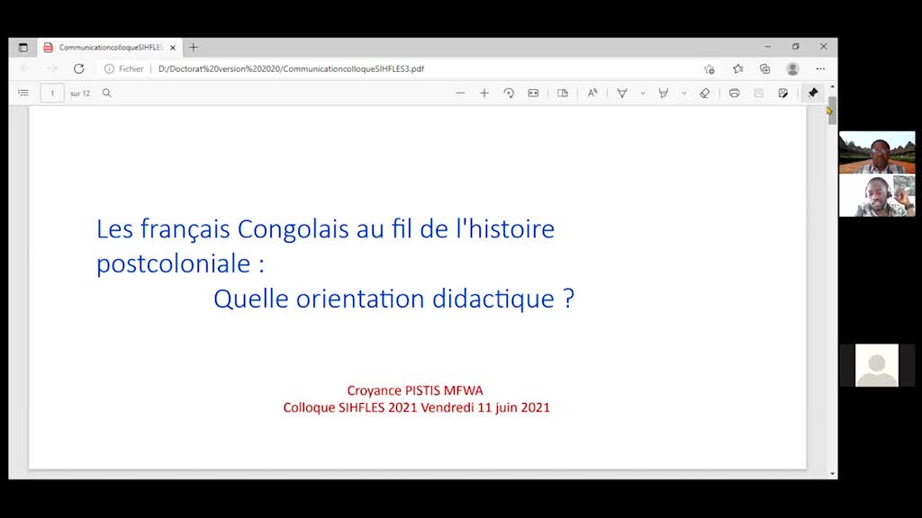 Pistis Mfwa Croyance - Les français congolais au fil de l'histoire postcoloniale : quelle orientation didactique ?