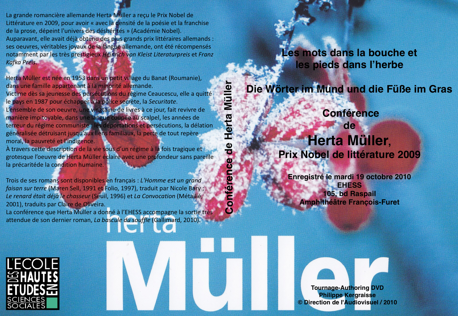 Conférence de Herta Müller, Prix Nobel de littérature 2009
2ème partie