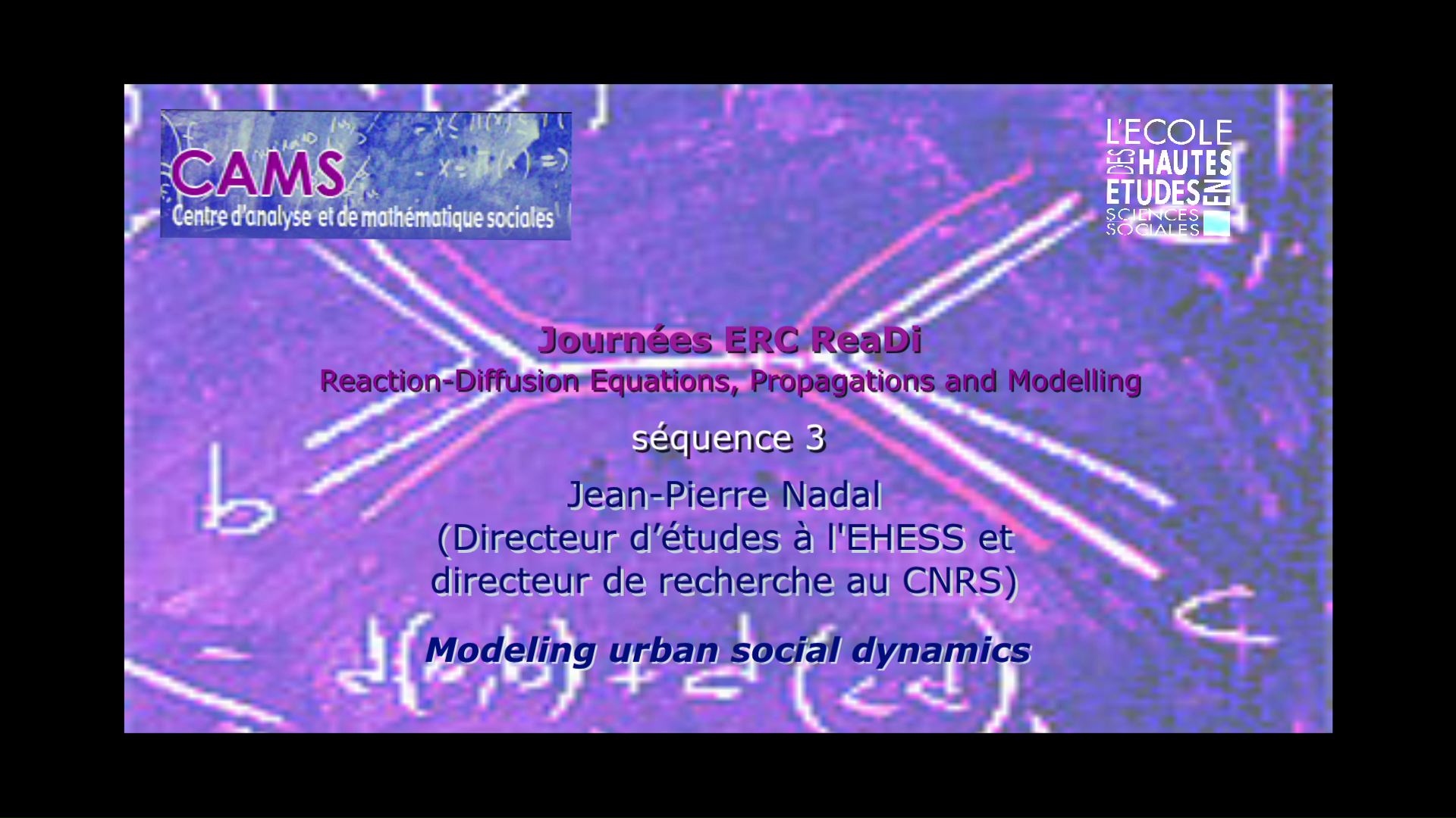 Jean-Pierre Nadal: Modeling urban social dynamics  