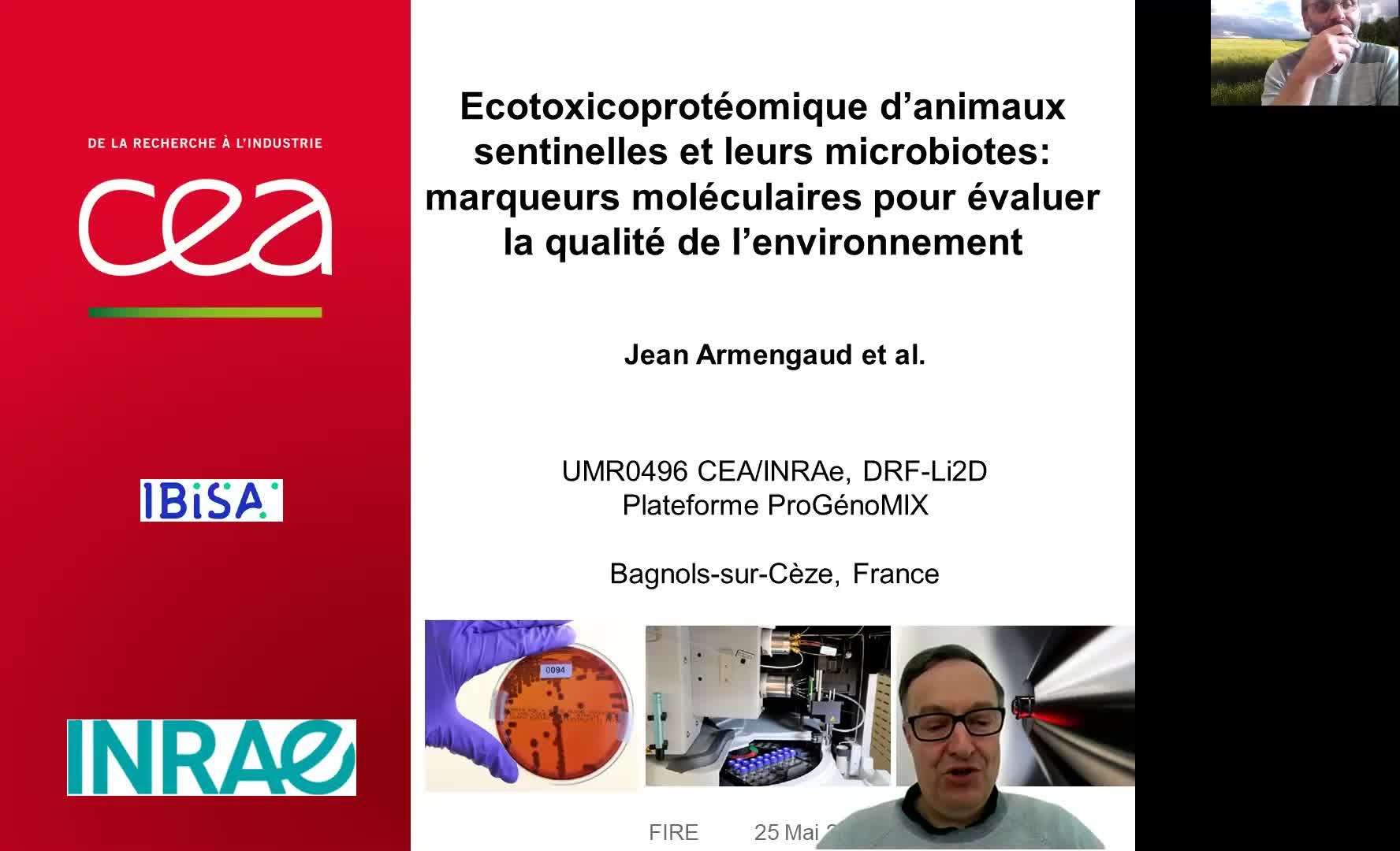 Jean Armengaud : Ecotoxicoprotéomique d’animaux sentinelles et leurs microbiotes: marqueurs moléculaires pour évaluer la qualité de l’environnement