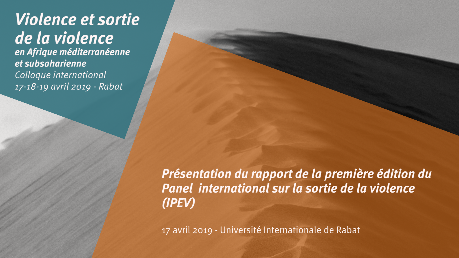 Introduction et présentation du rapport IPEV 1 - Colloque international Rabat 2019
