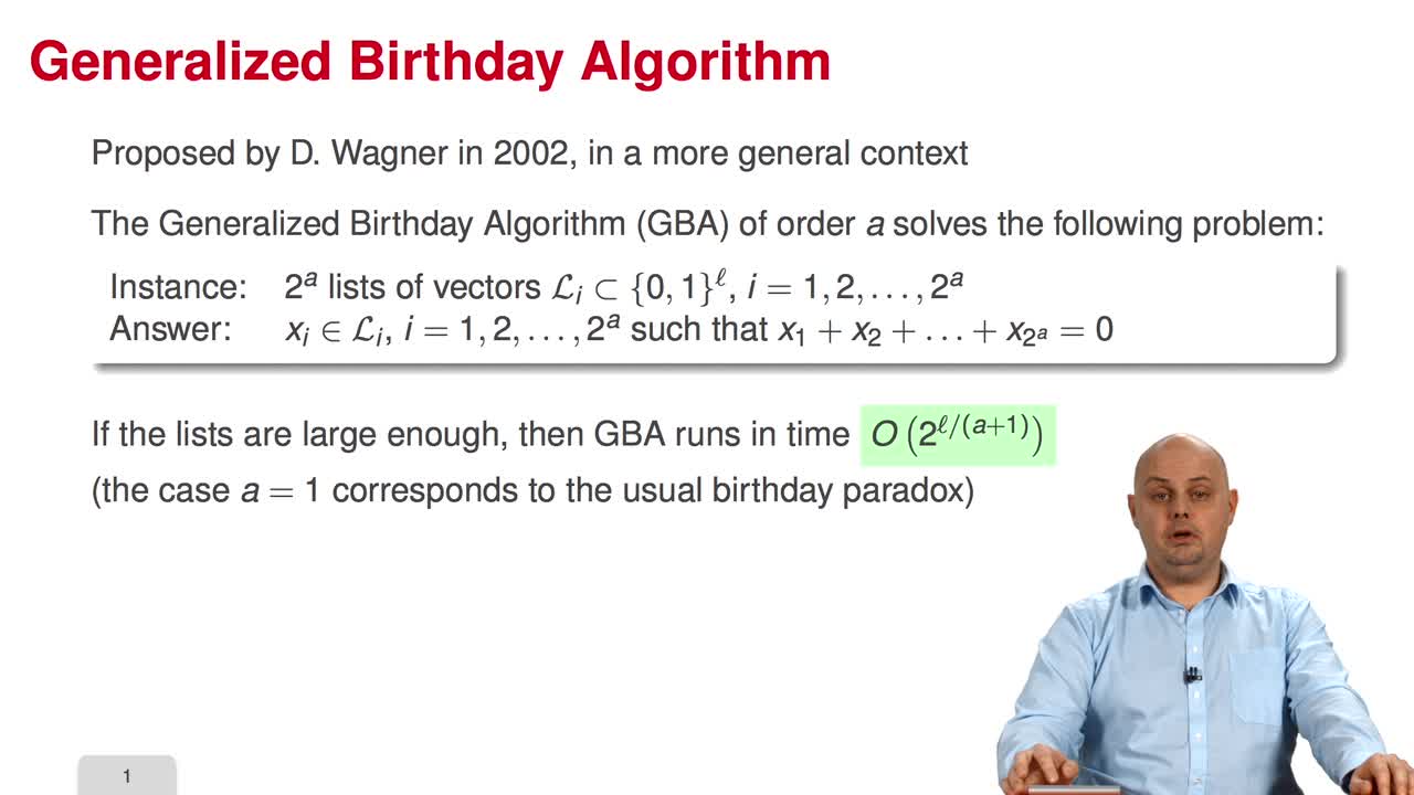 3.9. Generalized Birthday Algorithm for Decoding