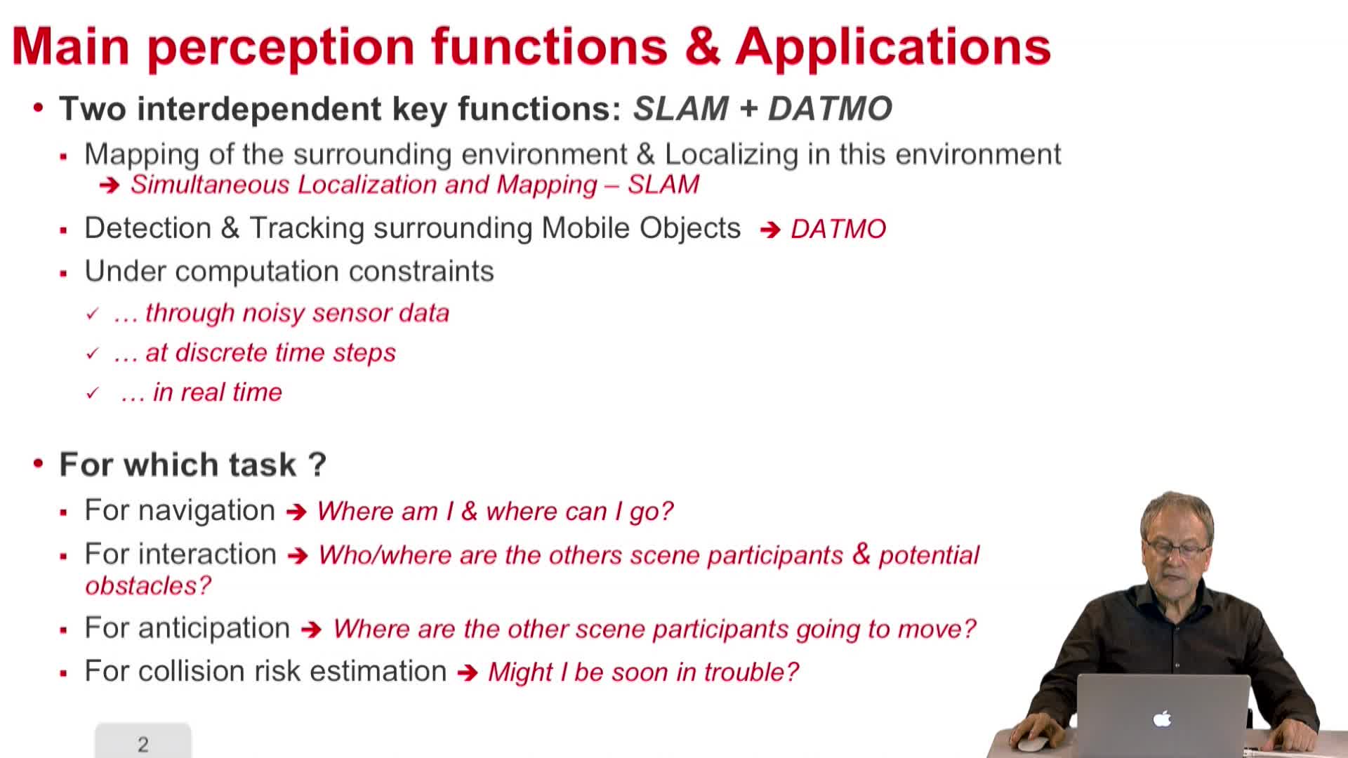 4.4. Object level Perception functions (SLAM + DATMO)