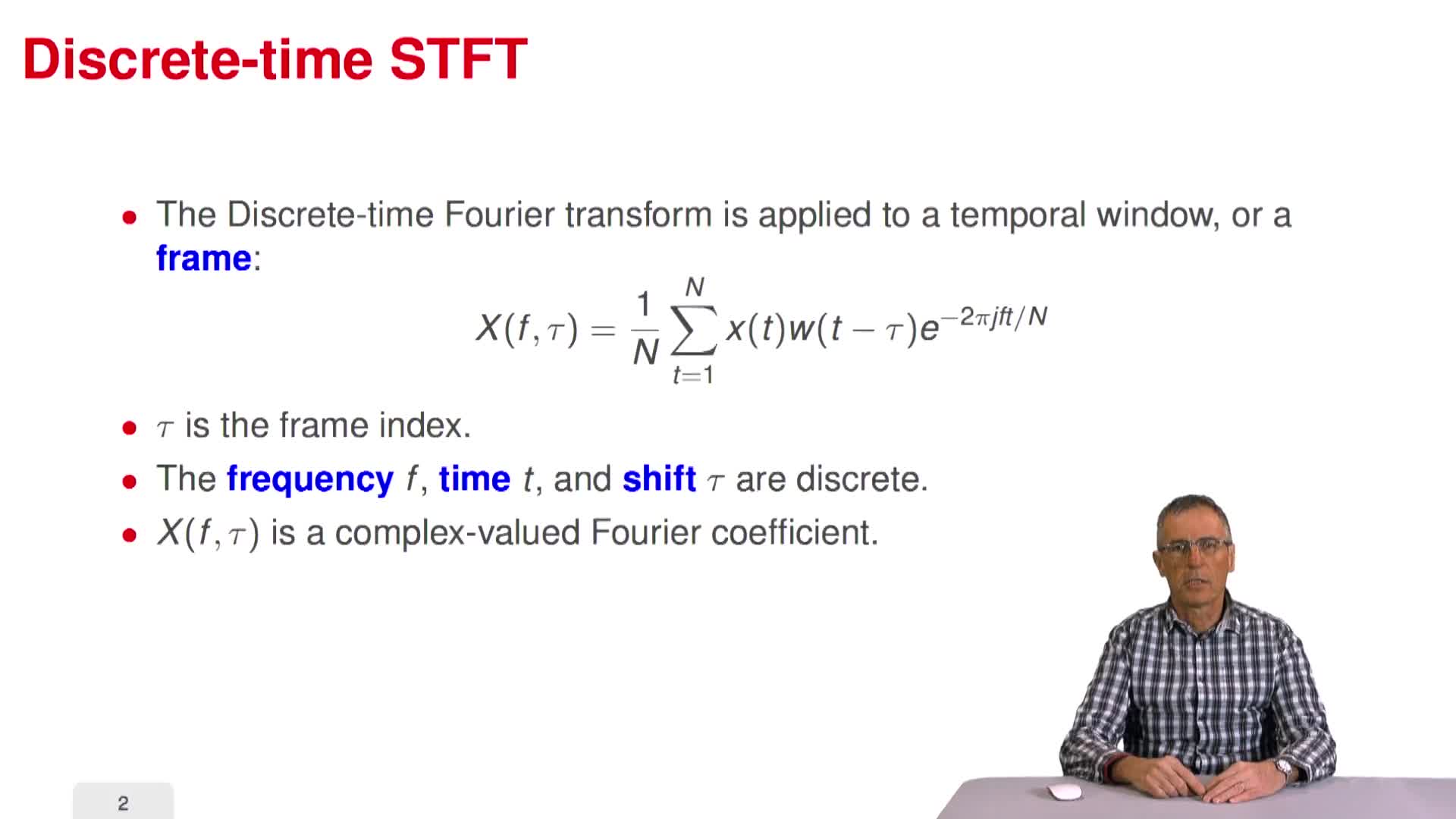 Discrete short-time Fourier transform