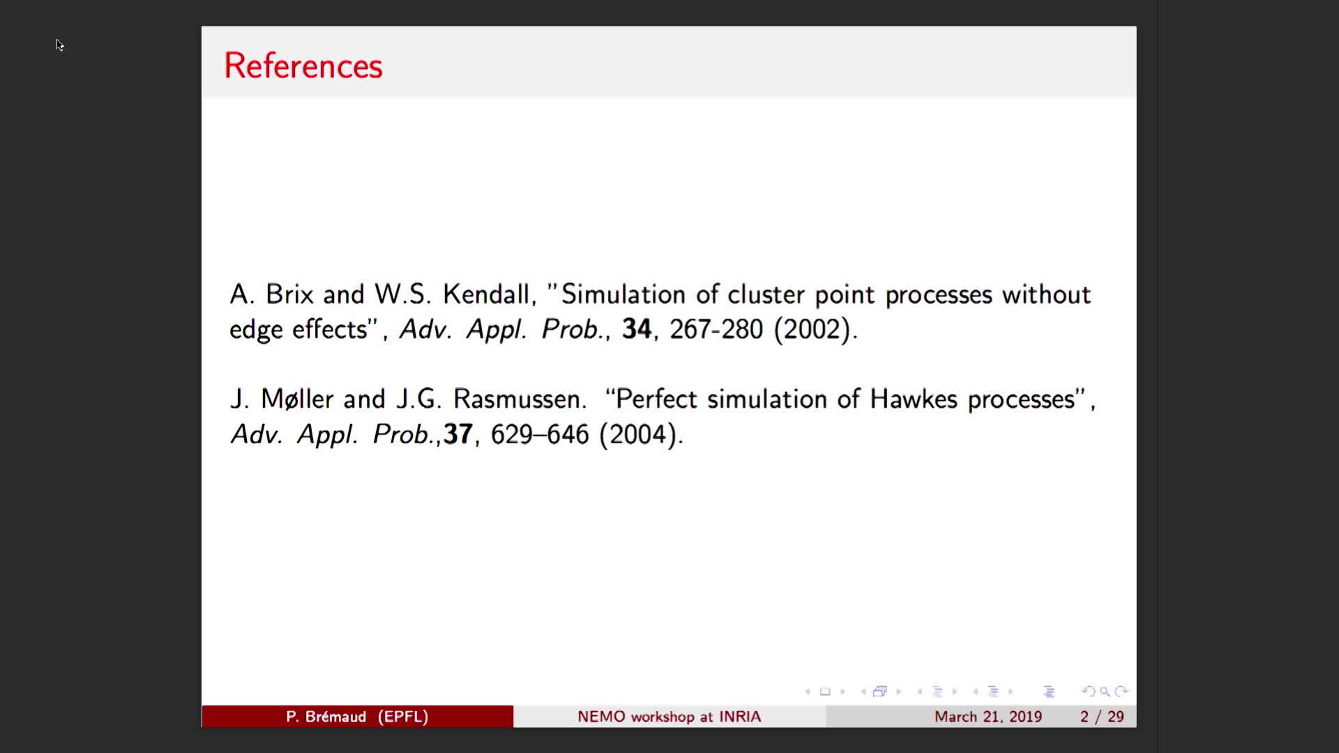 Sampling cluster point processes: a review (workshop ERC Nemo Processus ponctuels et graphes aléatoires unimodulaires)