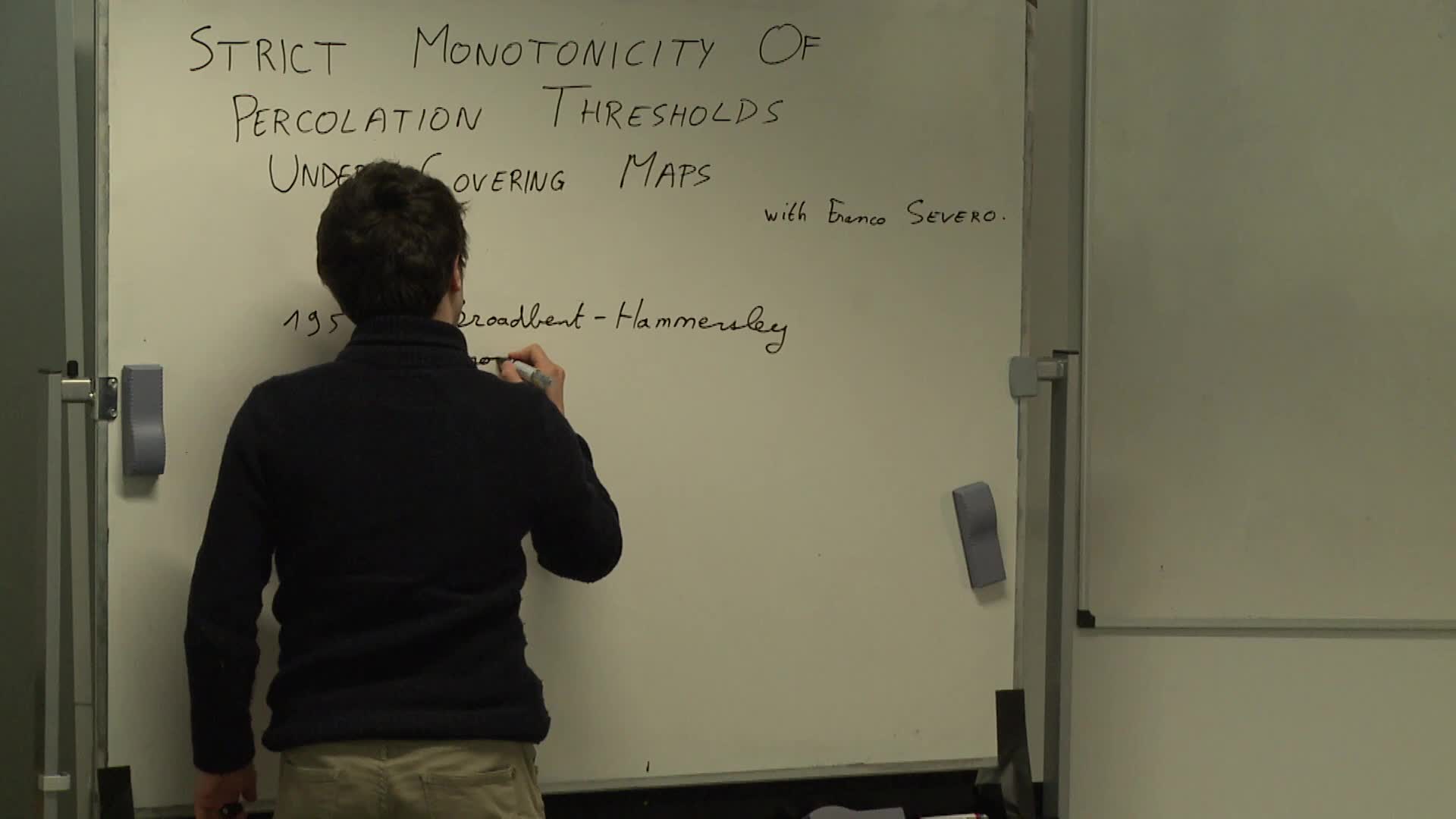 Strict monotonicity of percolation thresholds under covering maps (workshop ERC Nemo Processus ponctuels et graphes aléatoires unimodulaires)