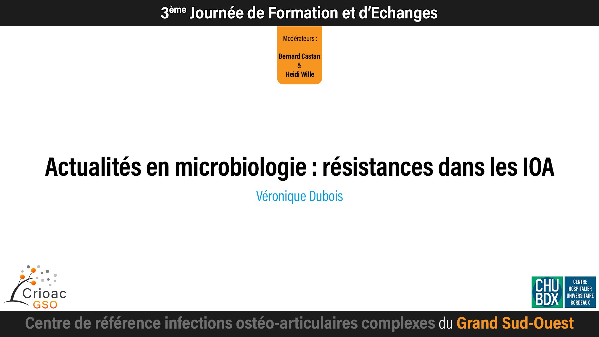Actualités en microbiologie : résistances dans les IOA