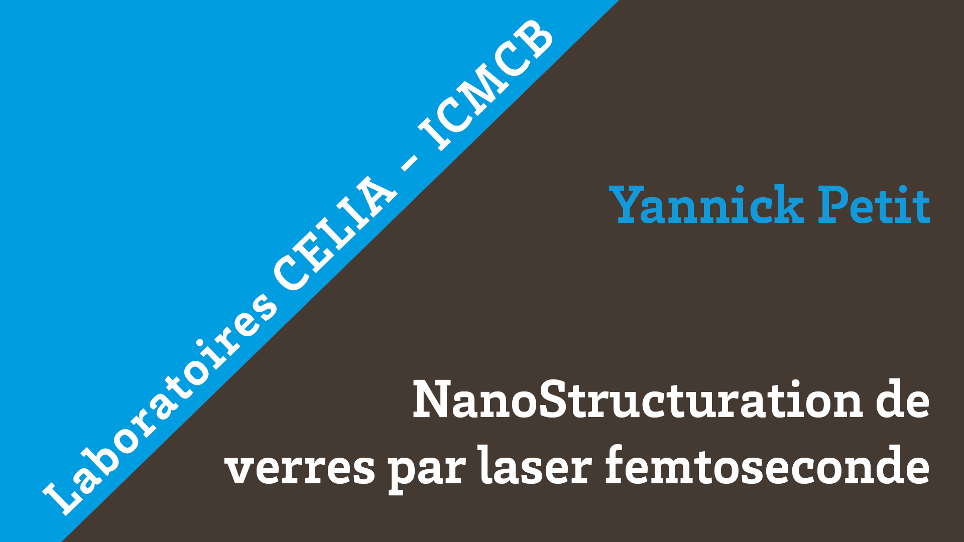 Nanostructuration de verres par laser femtoseconde