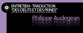 "Des délits et des peines - Traduction" - (Philippe Audegean)
