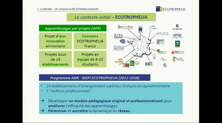 Projet Ecotrophelia : retour d'expérience sur un dispositif de formation inter-établissements et numérique à l'écoconception alimentaire (B. Cuq, Montpellier SupAgro)