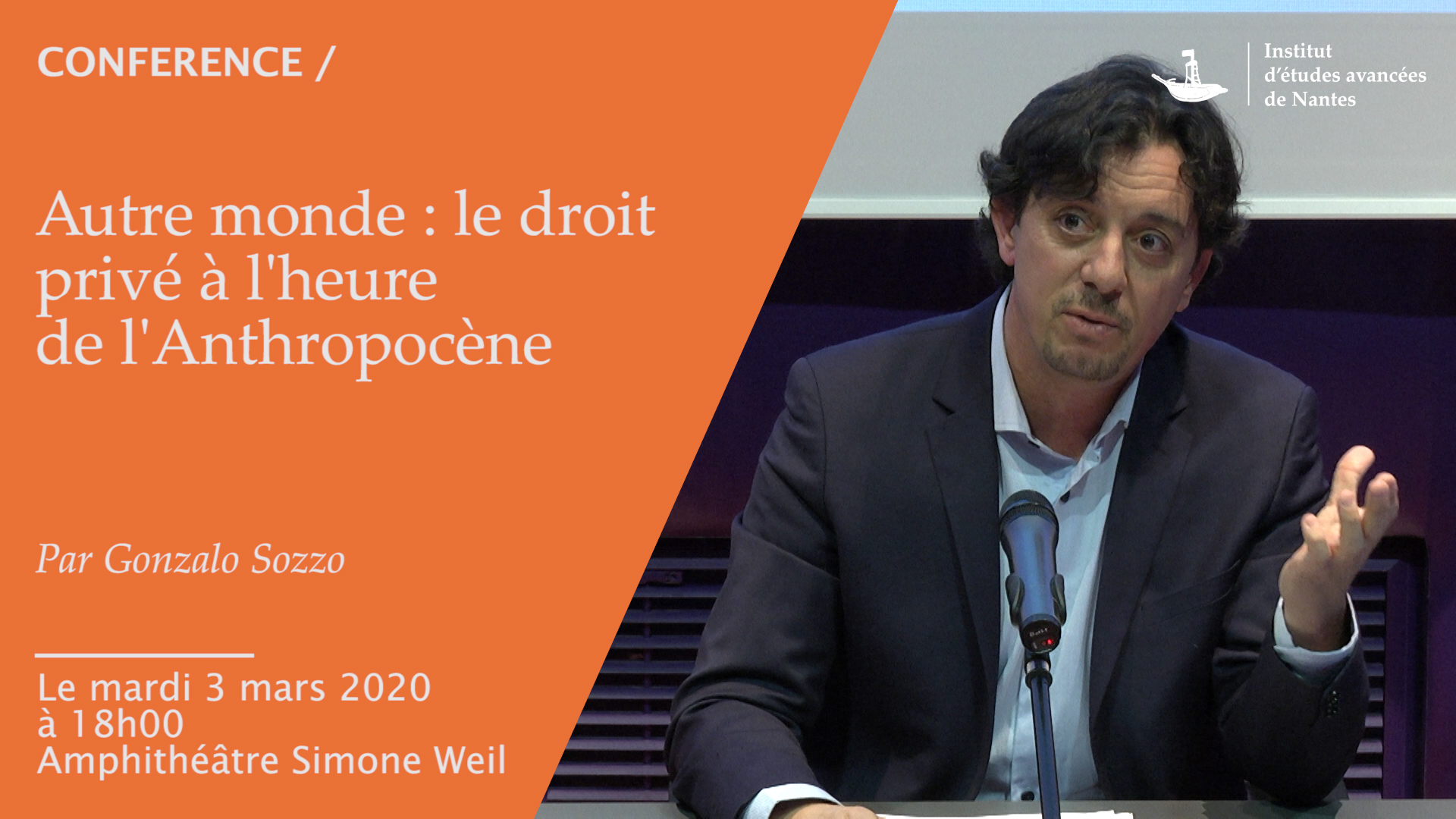 Conférence #208 de Gonzalo Sozzo : " Autre monde : le droit privé à l’heure de l’Anthropocène "
