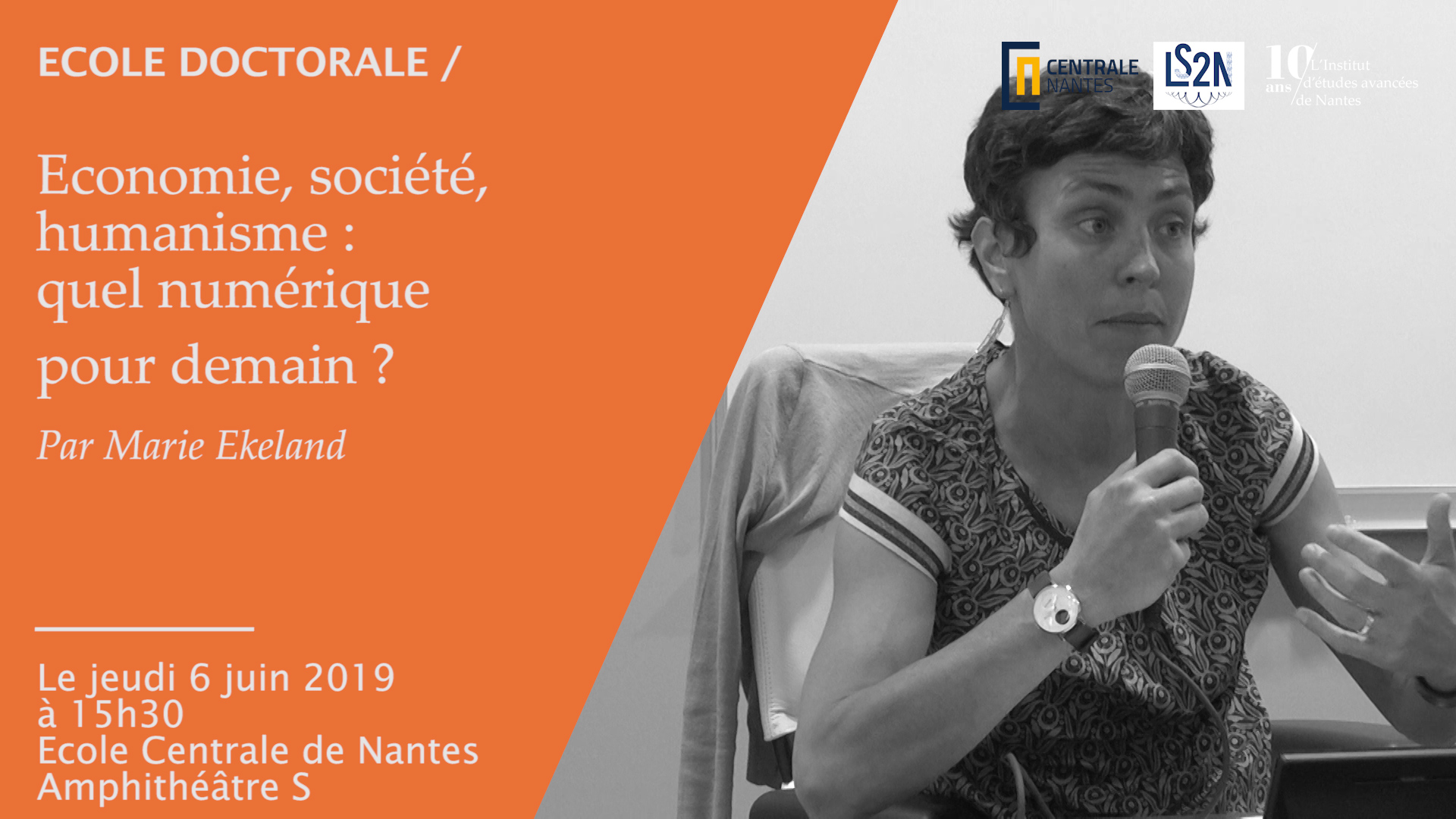 Ecole doctorale - conférence #3 de Marie Ekeland - " Economie, société, humanisme : quel numérique pour demain ? "