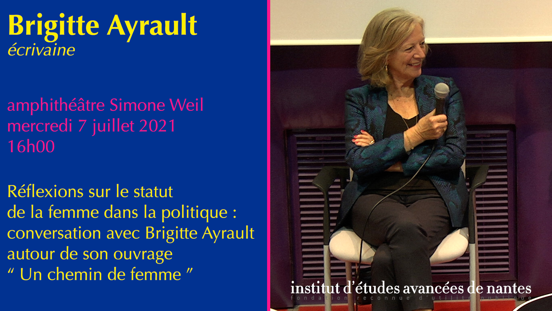 Réflexions sur le statut de femme dans la politique : conversation avec Brigitte Ayrault autour de son ouvrage « Un chemin de femme »