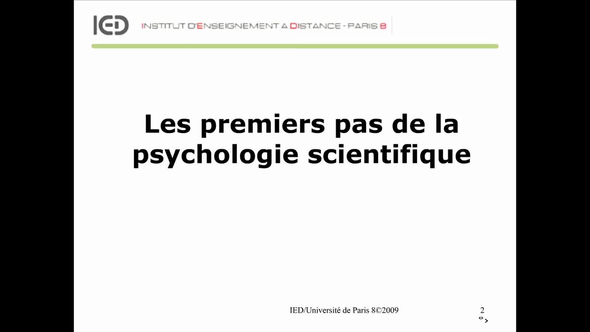 Les premiers pas de la psychologie scientifique