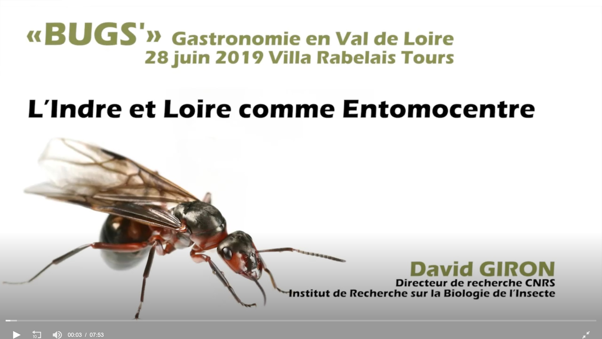 L'Indre et Loire comme Entomocentre
