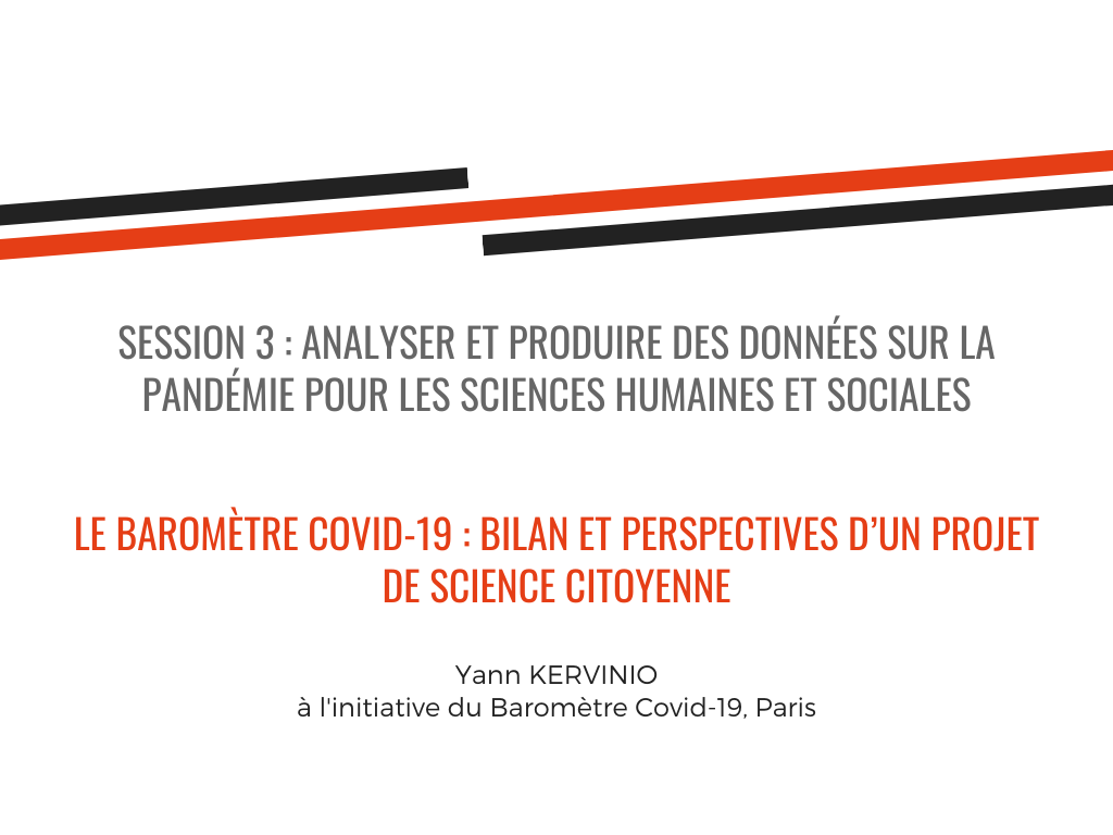 La baromètre Covid-19 : bilan et perspectives d'un projet de science citoyenne