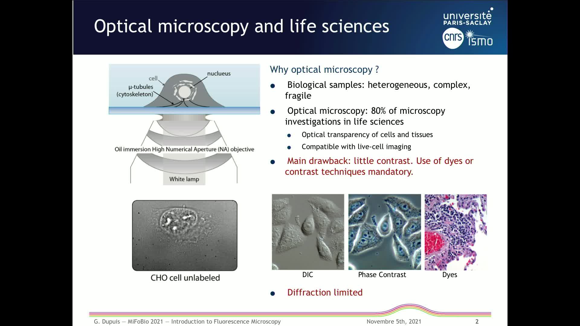 Concepts fondamentaux sous-jacents aux techniques de microscopie de fluorescence avancées - Guillaume Dupuis