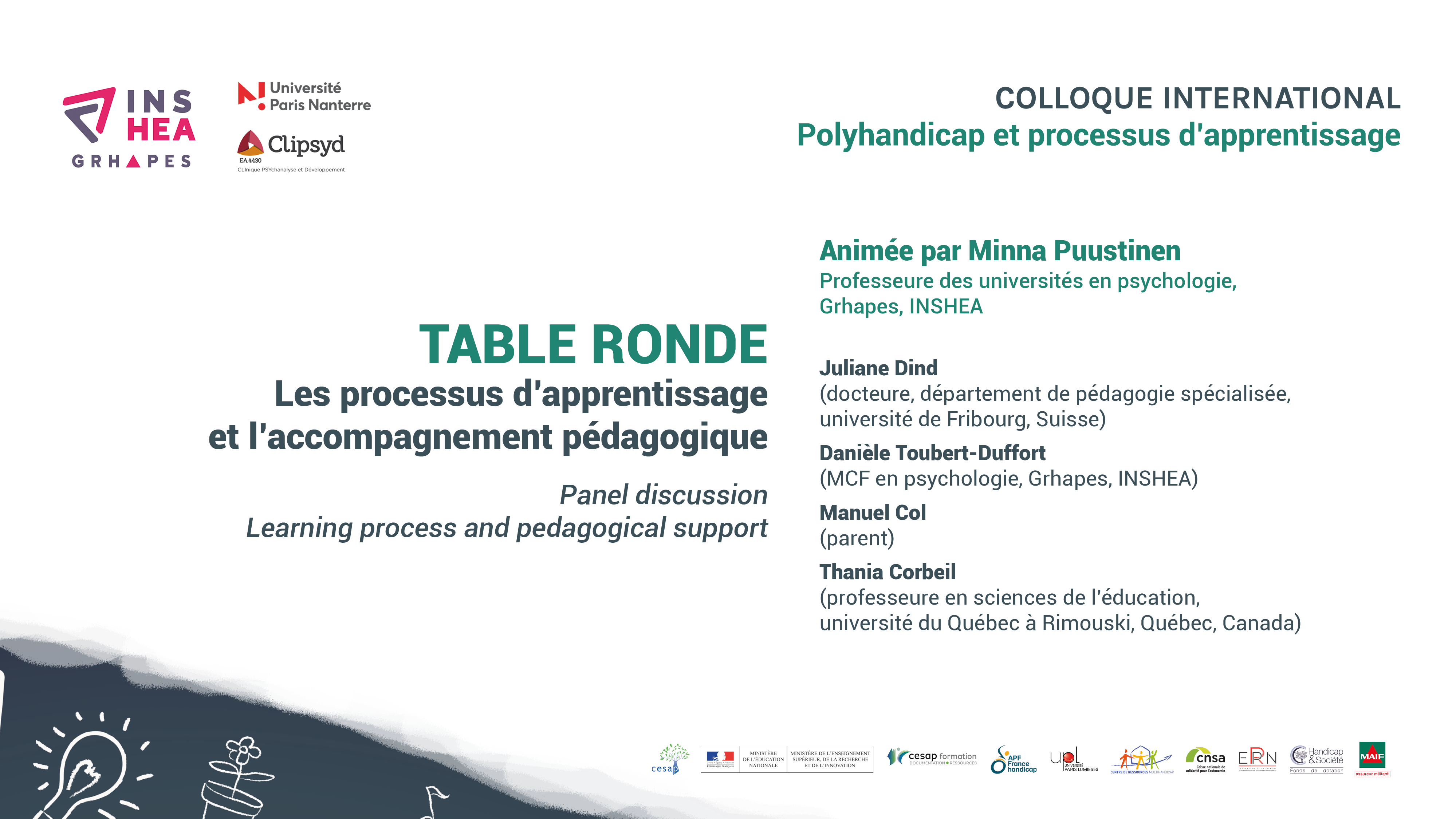 Colloque POLYHANDICAP TABLE RONDE : Danièle Toubert-Duffort - Manuel Col - Thania Corbeil