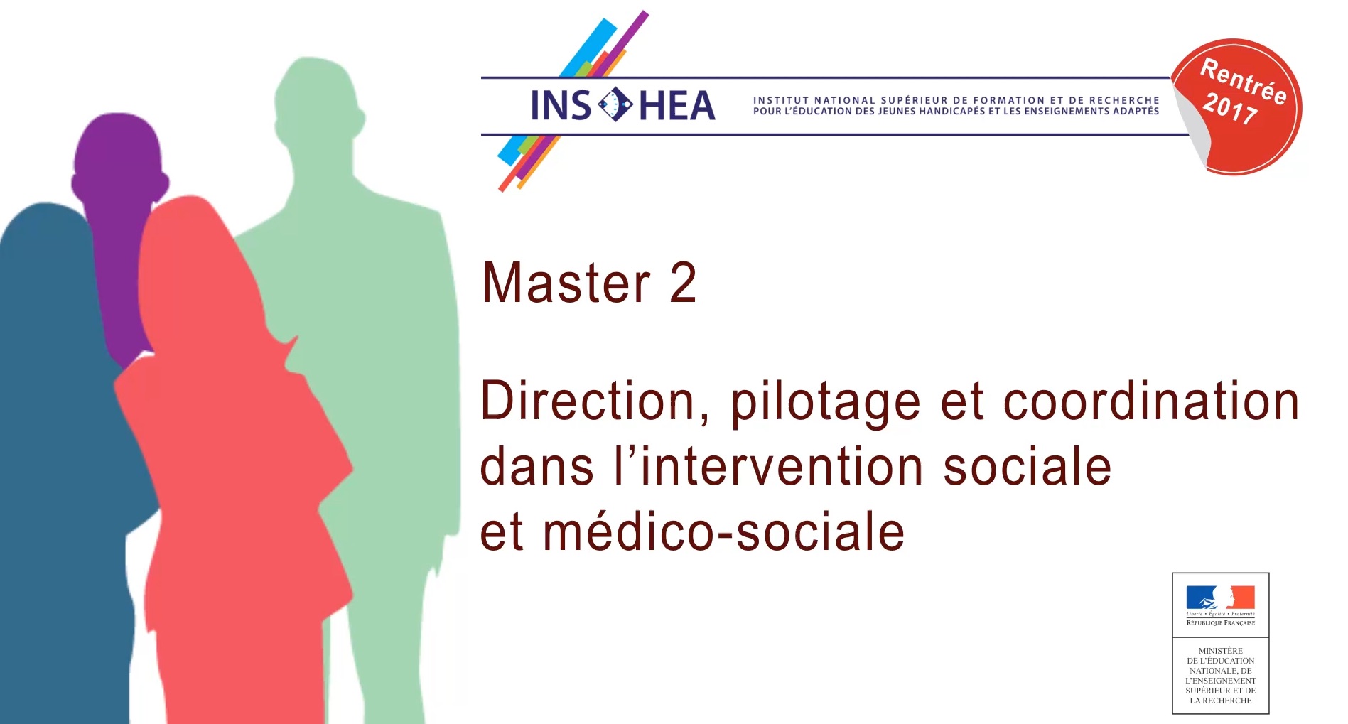 Master 2 - Direction, pilotage et coordination dans l'intervention sociale et médico-sociale