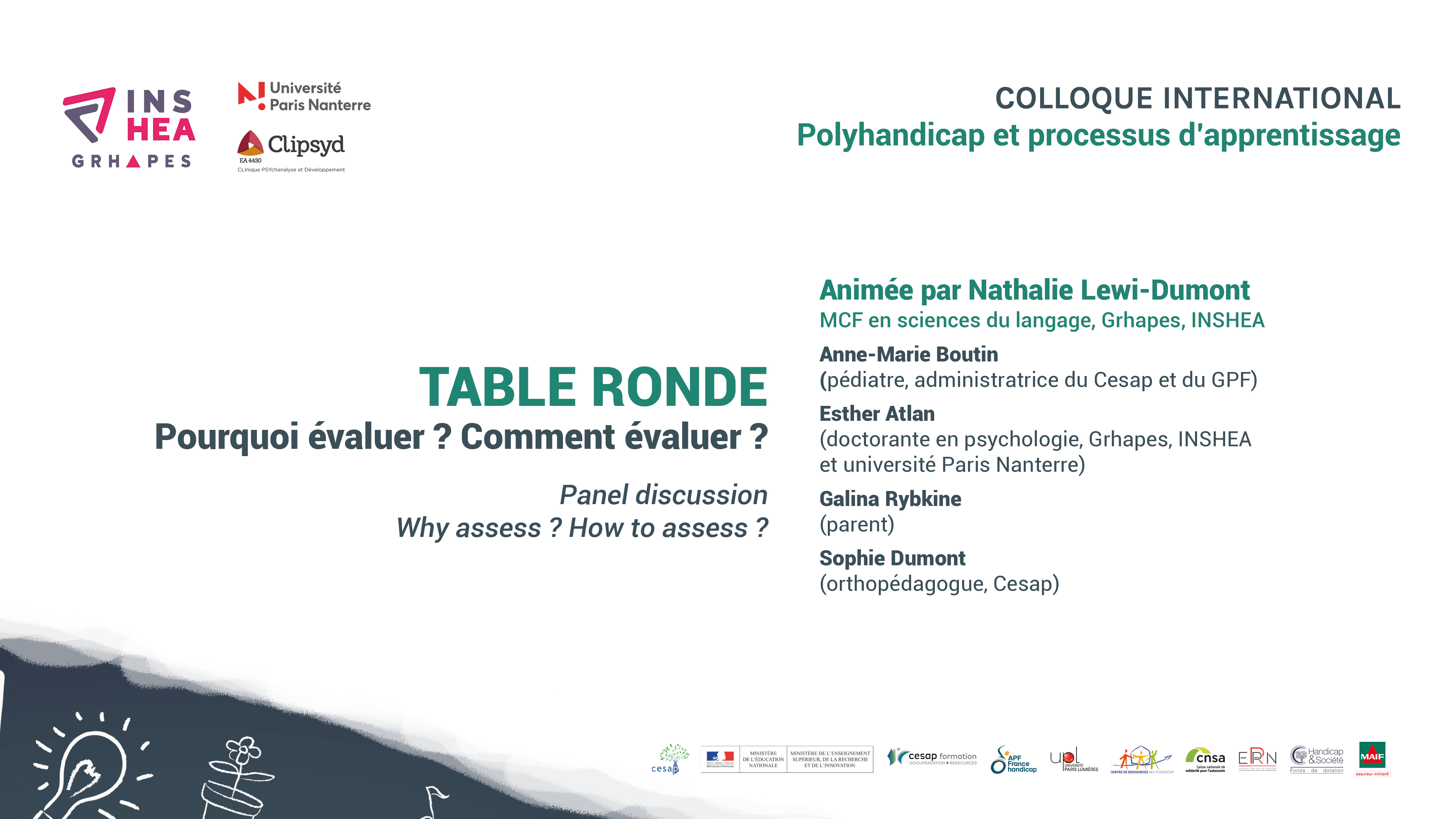 Colloque POLYHANDICAP Table ronde :  Anne-Marie Boutin - Esther Atlan - Galina Rybkine - Sophie Dumont