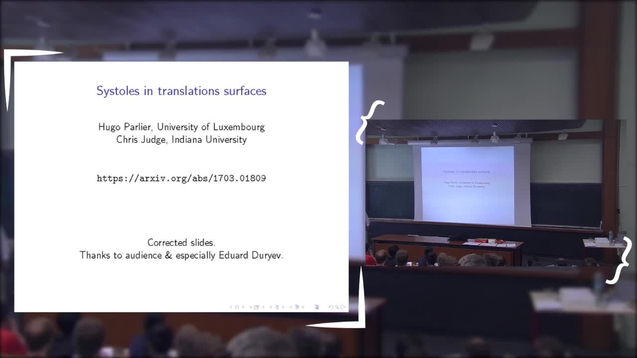 C. Judge - Systoles in translation surfaces