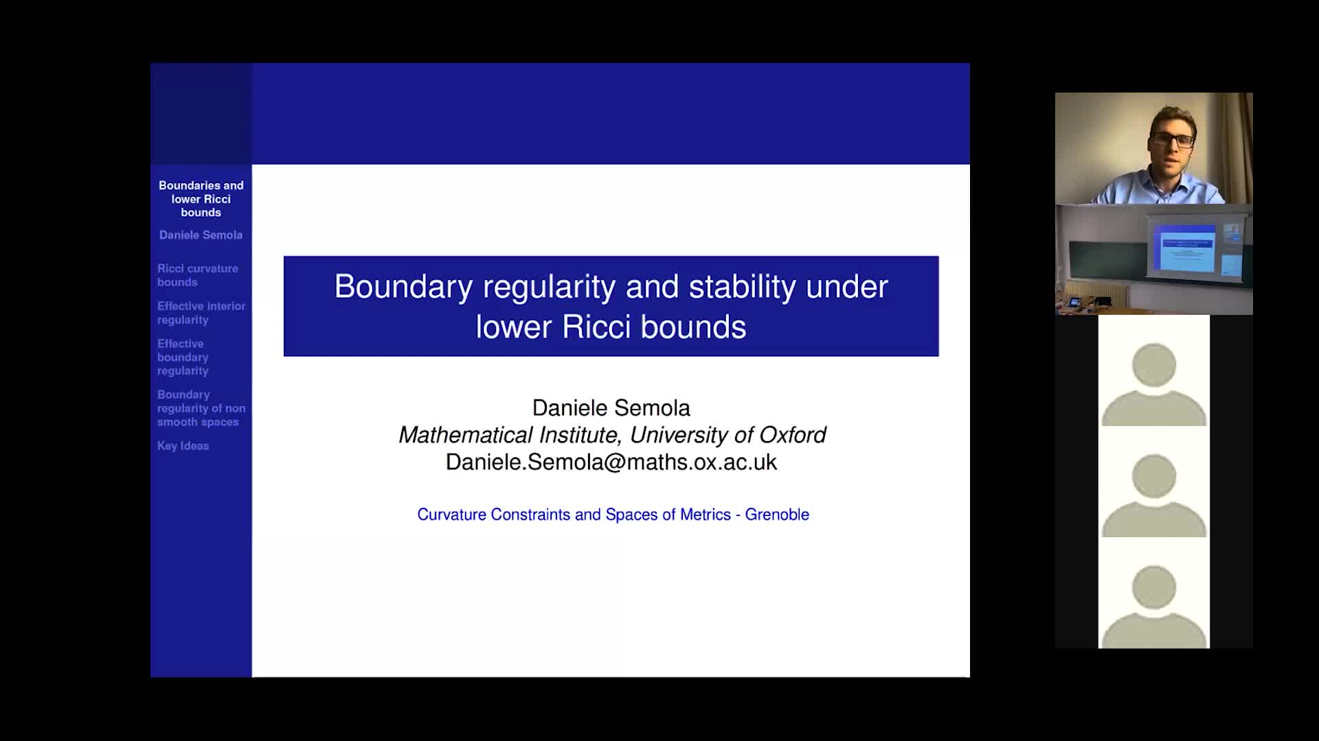 D. Semola - Boundary regularity and stability under lower Ricci bounds