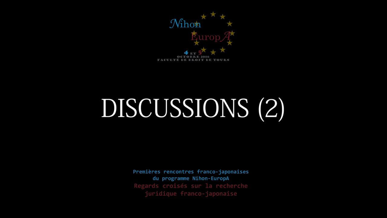 Colloque Nihon Europa, mardi 4 octobre 2016, discussion, seconde partie d'après-midi