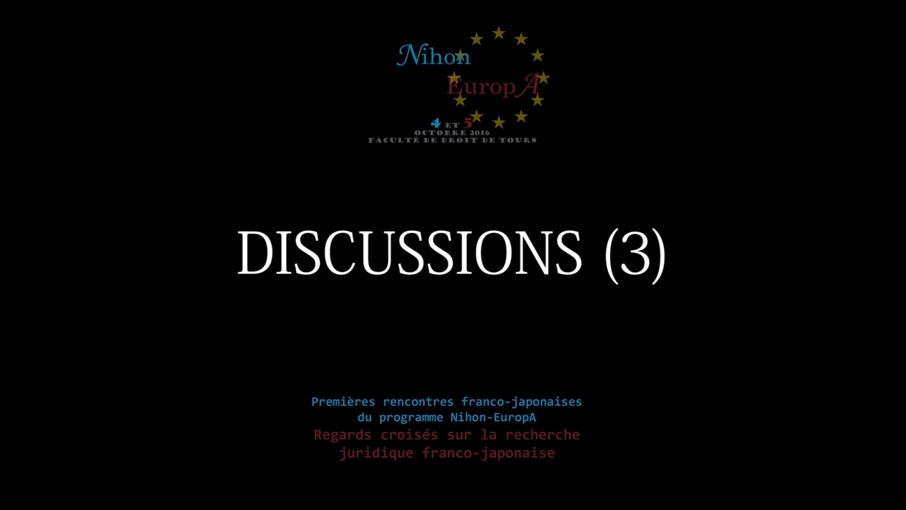 Colloque Nihon Europa, mercredi 5 octobre 2016, discussion de la matinée