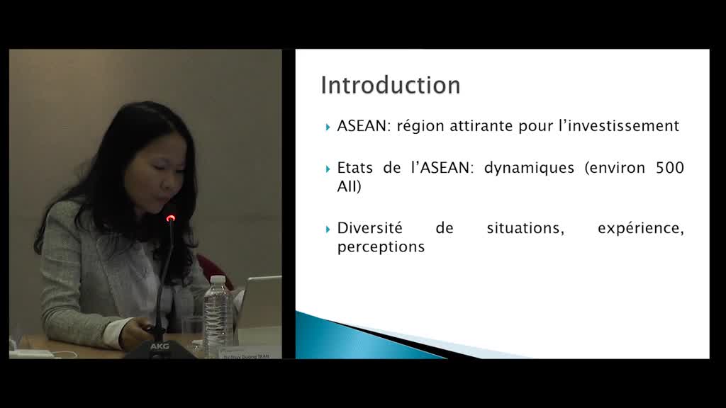 Thi Thuy Duong TRAN, Professeure à l’Université de Droit de Ho Chi Minh, "Le mécanisme de règlement des différends relatif aux investissements de l’ASEAN "