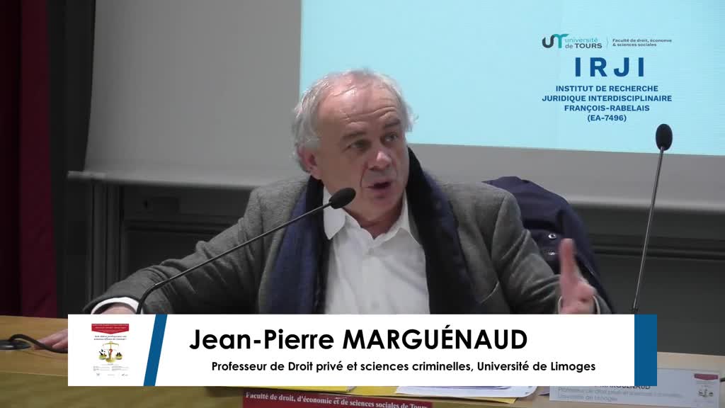 Jean-Pierre MARGUÉNAUD, Le statut de l’animal : vers la personnalité juridique ?
