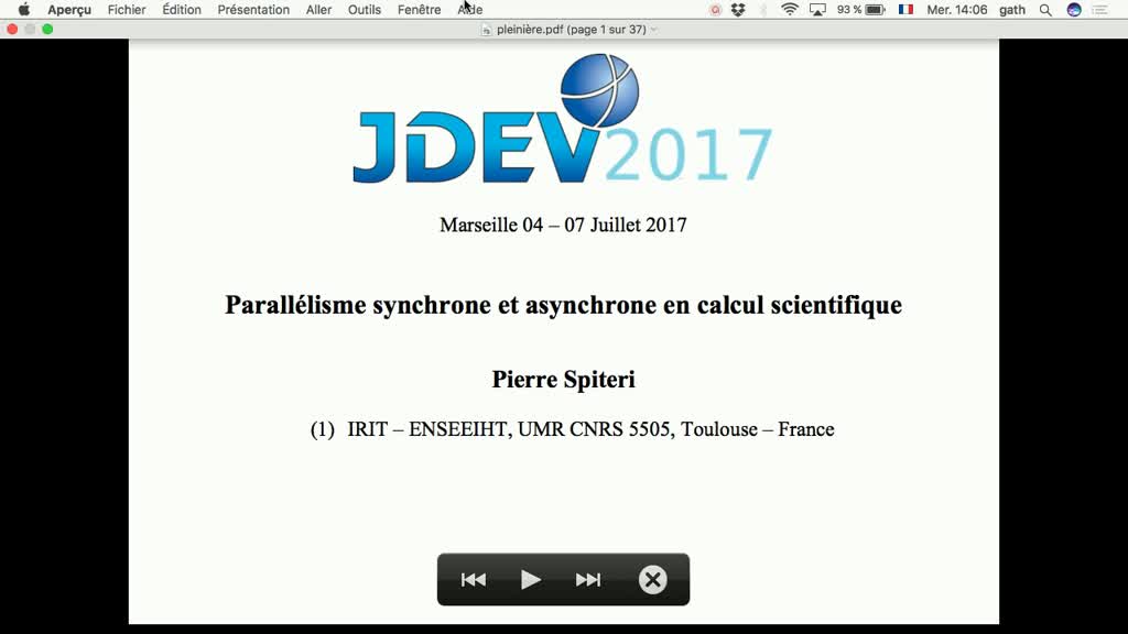 Jdev2017 : T8-Gt09 : Programmation Parallèle Asynchrone, Applications Et Modélisation Mathématique