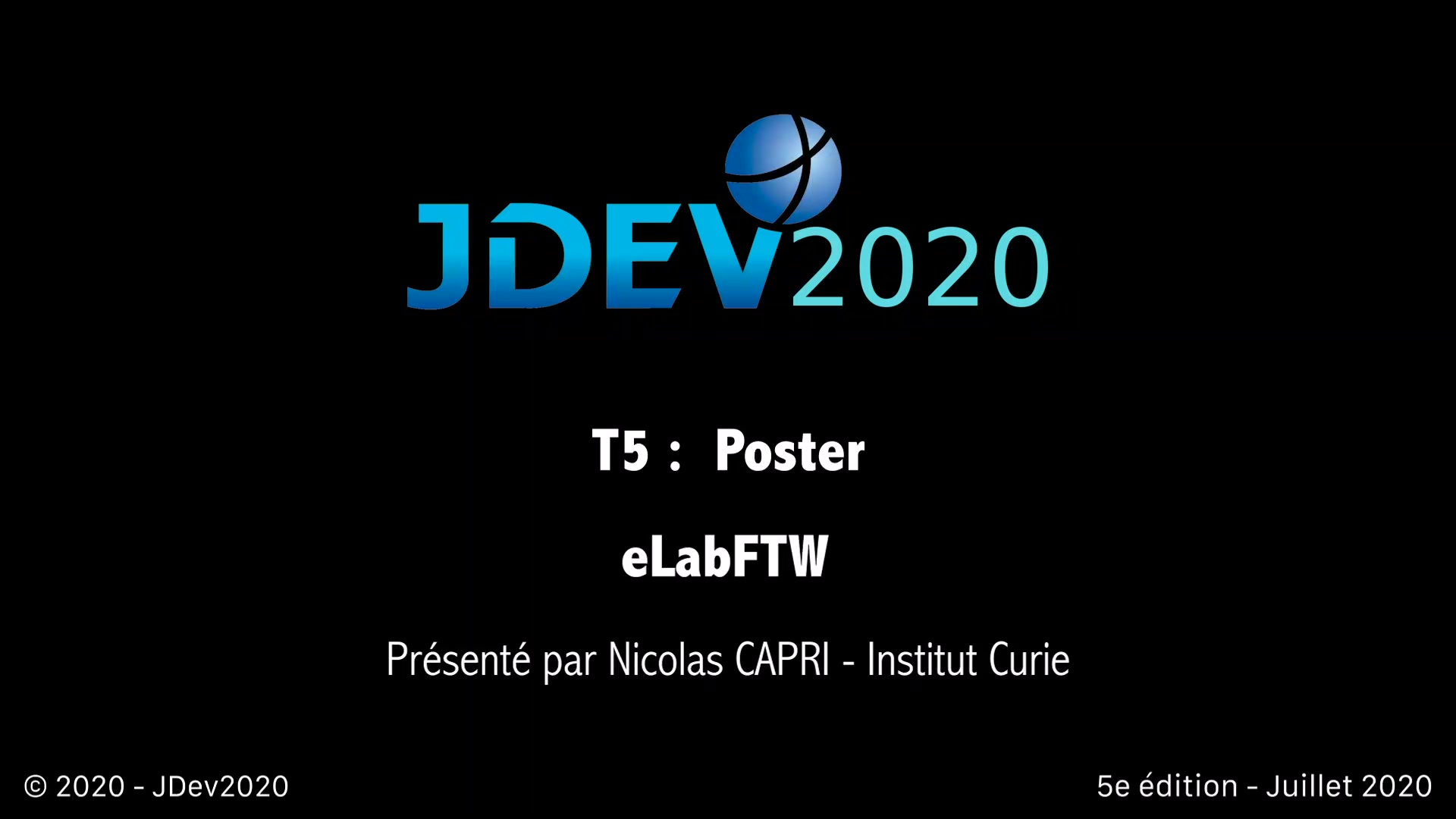 JDev2020 : T5 : Poster : eLabFTW