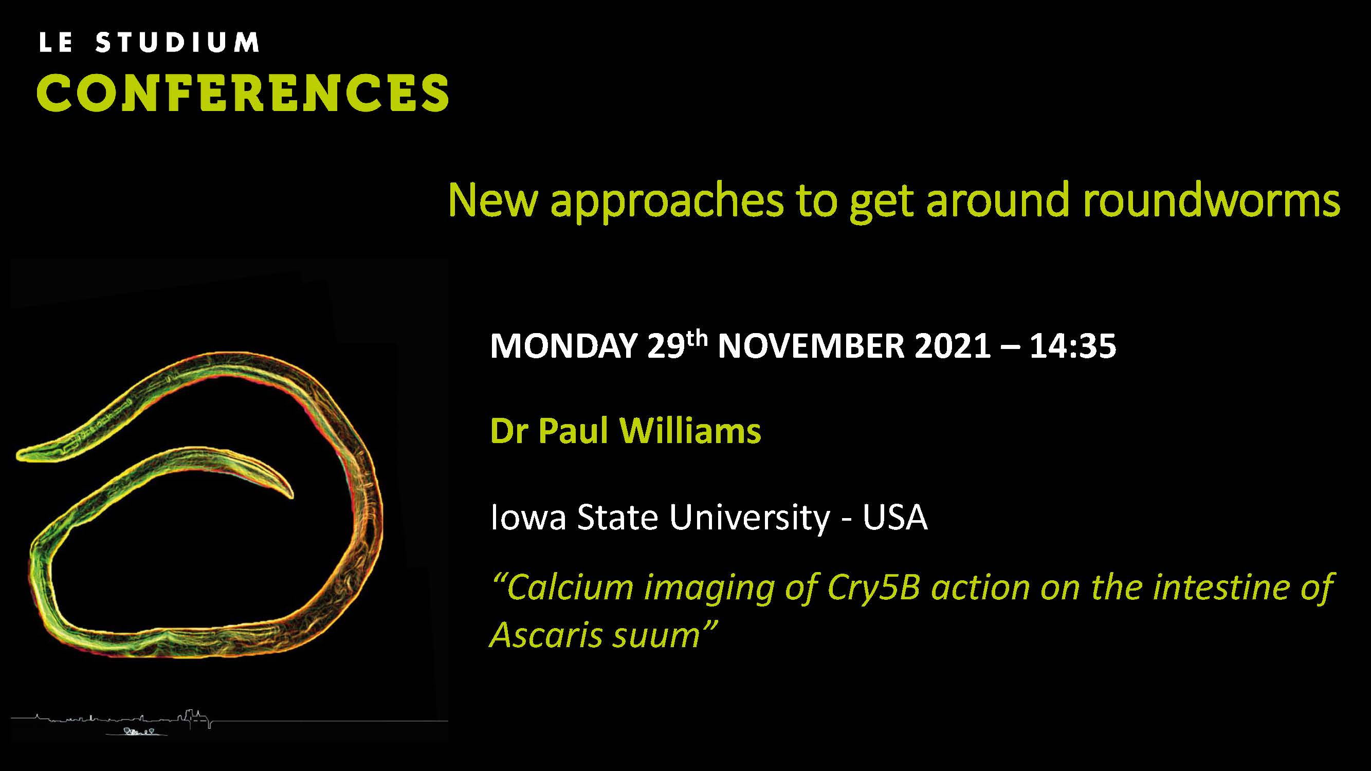 Dr Paul Williams - Calcium imaging of Cry5B action on the intestine of Ascaris suum