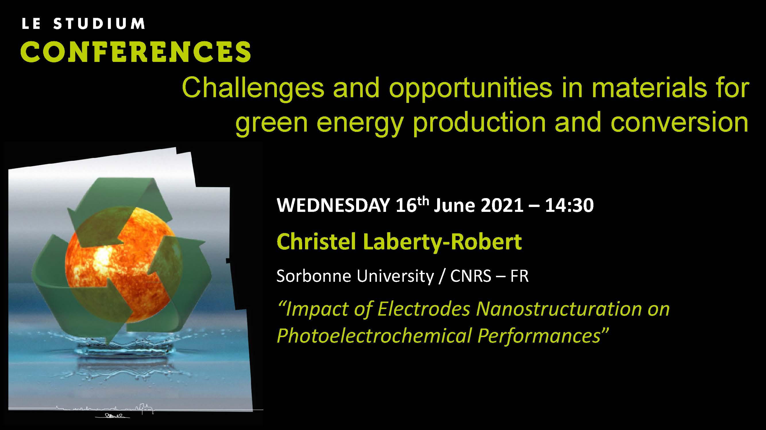 Christel Laberty-Robert - Impact of Electrodes Nanostructuration on Photoelectrochemical Performances