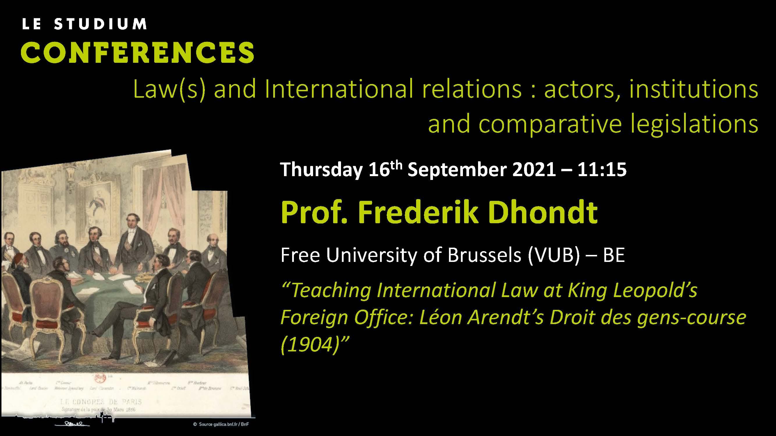 Frederik Dhondt - Teaching International Law at King Leopold’s Foreign Office: Léon Arendt’s Droit des gens-course (1904)