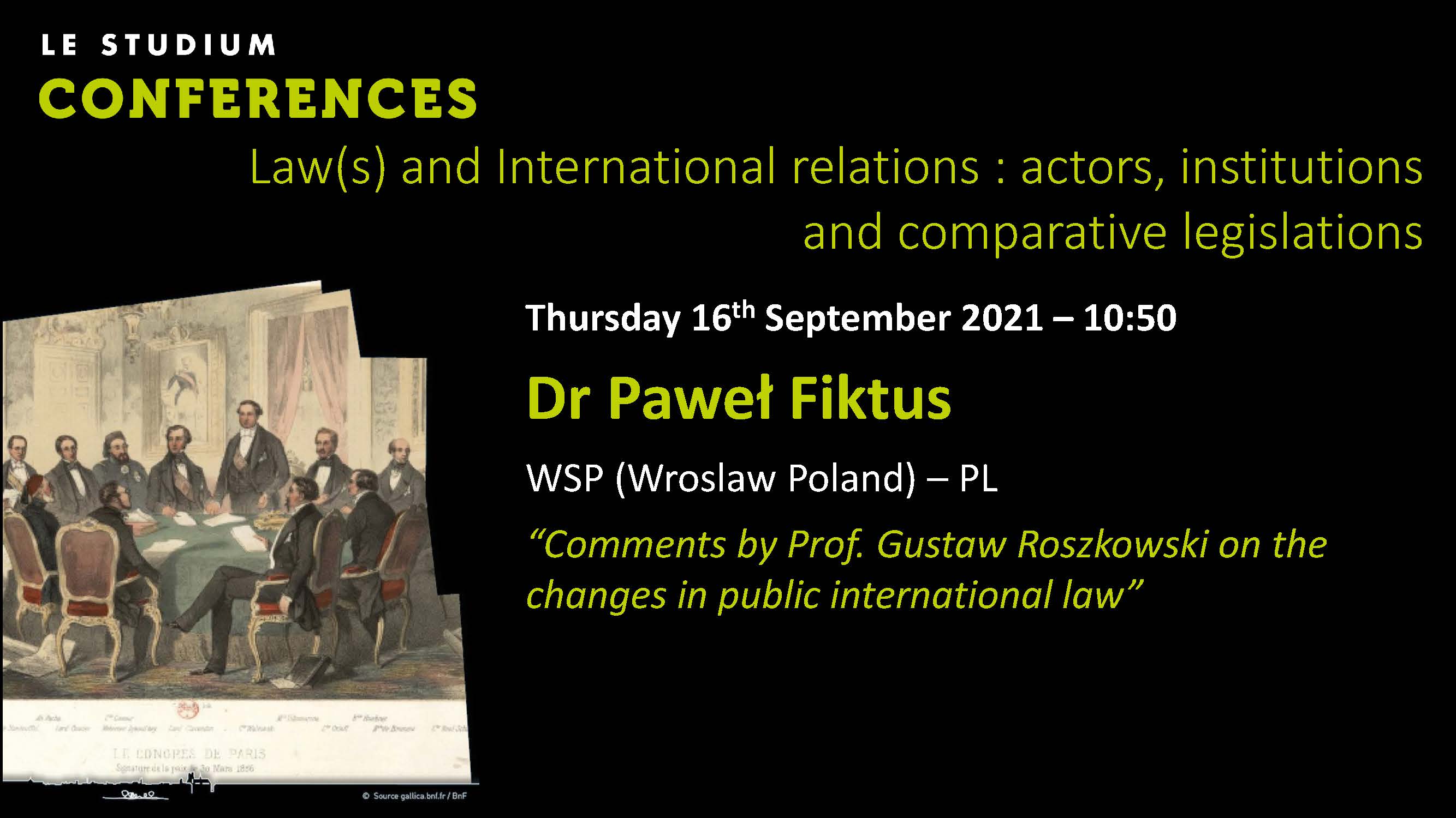 Paweł Fiktus - Comments by Prof. Gustaw Roszkowski on the changes in public international law